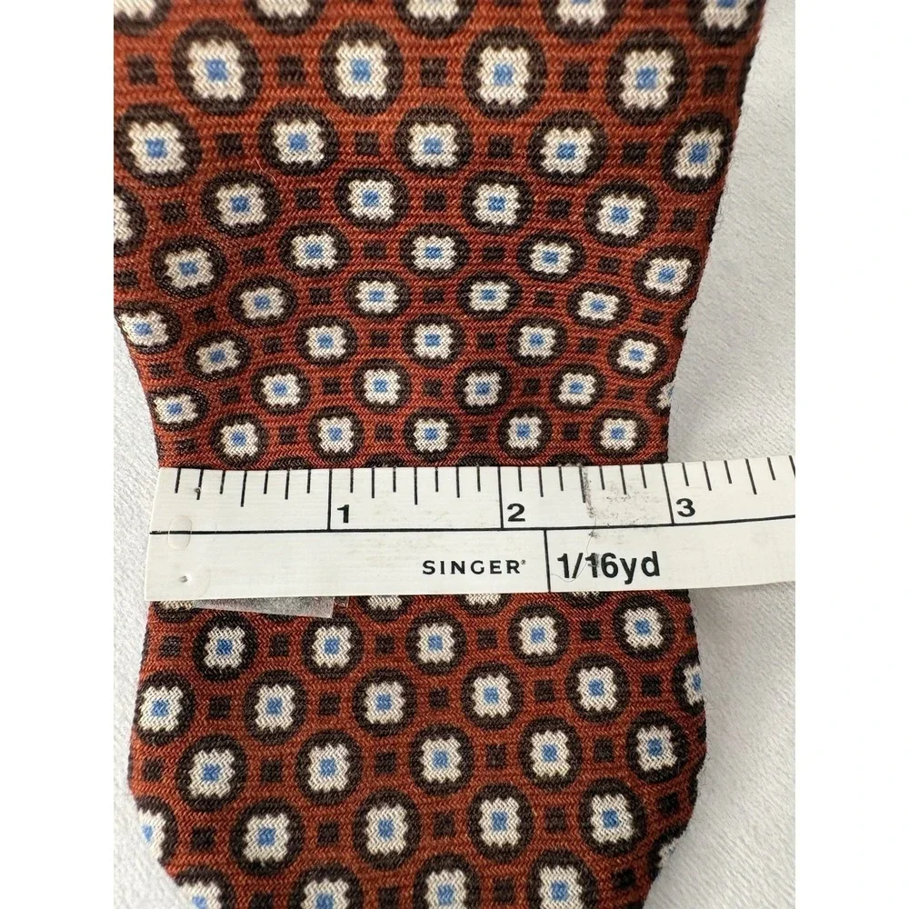 Brooks Brothers Men's Wool Necktie Geometric‎ Blue Red Pattern